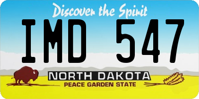 ND license plate IMD547