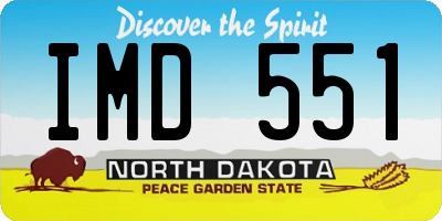 ND license plate IMD551