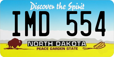 ND license plate IMD554