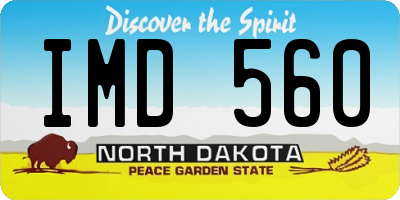 ND license plate IMD560