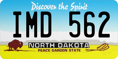 ND license plate IMD562