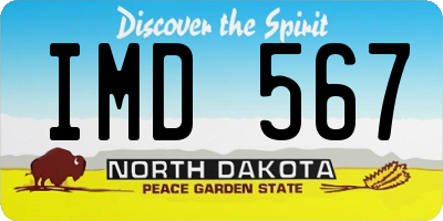 ND license plate IMD567