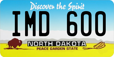 ND license plate IMD600