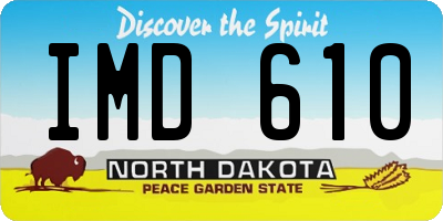 ND license plate IMD610