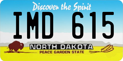 ND license plate IMD615