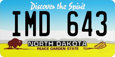 ND license plate IMD643