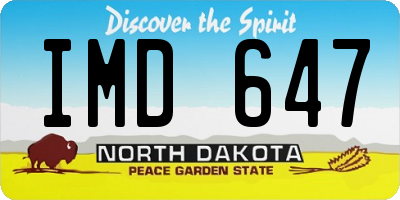 ND license plate IMD647