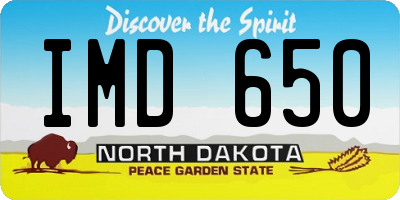 ND license plate IMD650