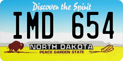 ND license plate IMD654