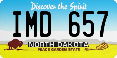 ND license plate IMD657