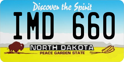 ND license plate IMD660