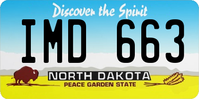 ND license plate IMD663
