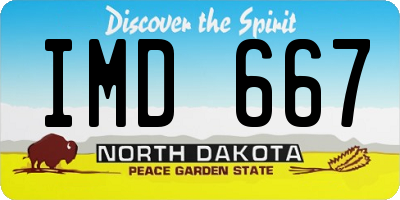 ND license plate IMD667