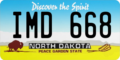 ND license plate IMD668