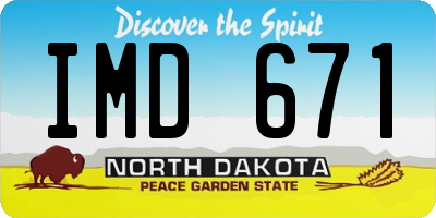 ND license plate IMD671