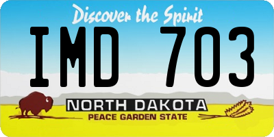 ND license plate IMD703
