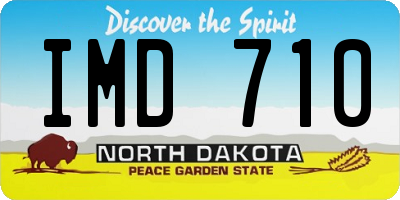 ND license plate IMD710