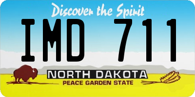 ND license plate IMD711