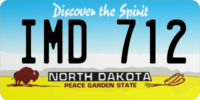 ND license plate IMD712