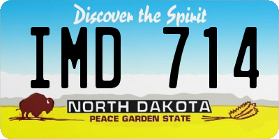 ND license plate IMD714