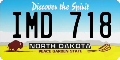 ND license plate IMD718