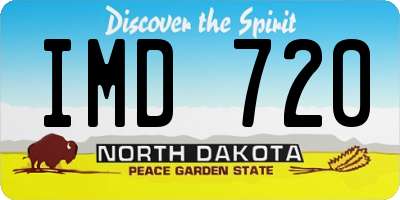 ND license plate IMD720