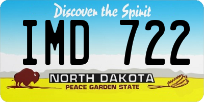 ND license plate IMD722