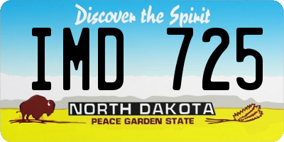 ND license plate IMD725