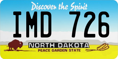 ND license plate IMD726