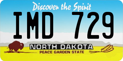 ND license plate IMD729