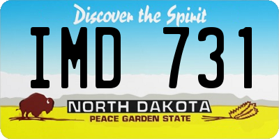 ND license plate IMD731