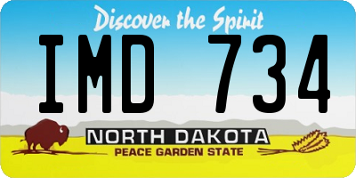 ND license plate IMD734