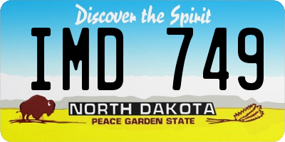 ND license plate IMD749