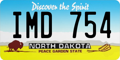 ND license plate IMD754