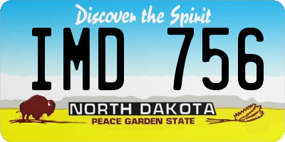 ND license plate IMD756