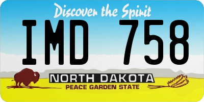 ND license plate IMD758