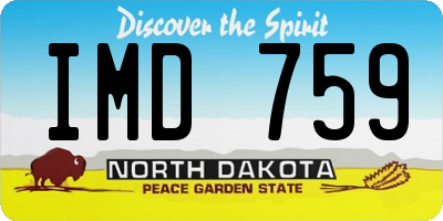 ND license plate IMD759