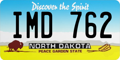 ND license plate IMD762
