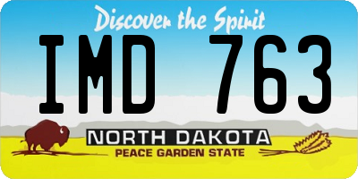 ND license plate IMD763