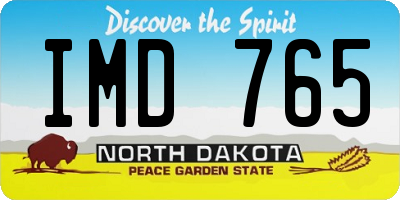 ND license plate IMD765