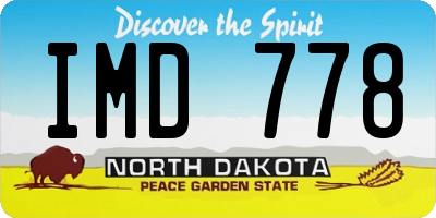 ND license plate IMD778