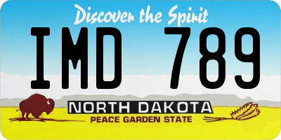 ND license plate IMD789