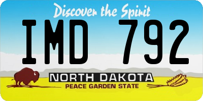 ND license plate IMD792