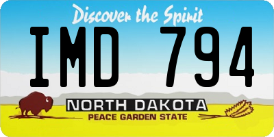 ND license plate IMD794