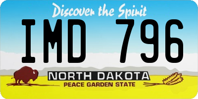 ND license plate IMD796