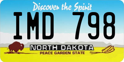 ND license plate IMD798