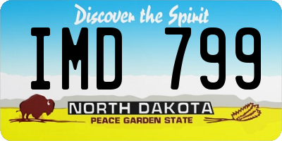 ND license plate IMD799