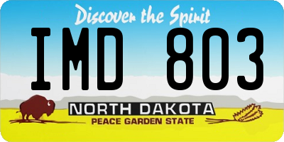 ND license plate IMD803