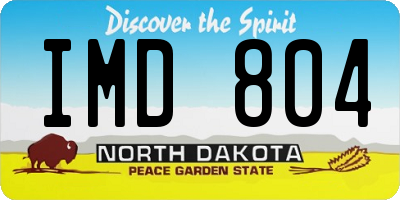 ND license plate IMD804