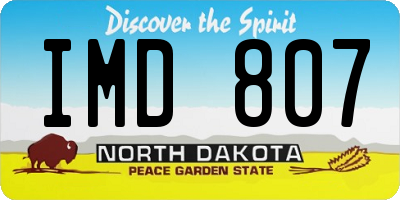 ND license plate IMD807
